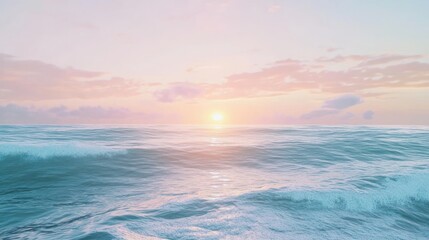 Obraz premium Serene Sunset Over Ocean