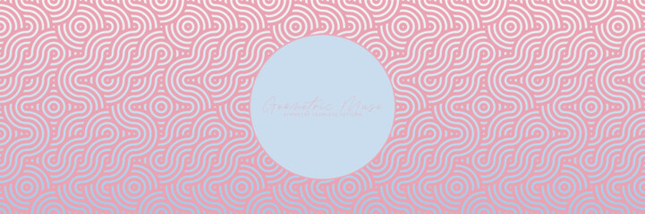 Pink and light blue wavy geometric seamless pattern. Soft and elegant Asian texture for textiles and decor.