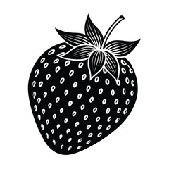 strawberry illustration silhouette vector 