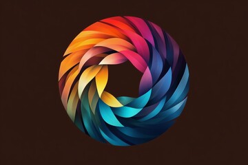 A vibrant and colorful round abstract illustration, fully filled with dynamic and eye catching colors, ideal for modern and creative design projects