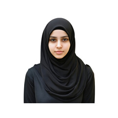 Naklejka premium Young Muslim Woman Wearing a Black Hijab