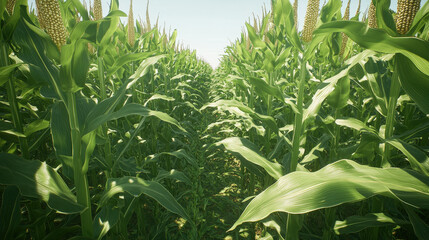 Obraz premium Vast Cornfield Bathed in Natural Light