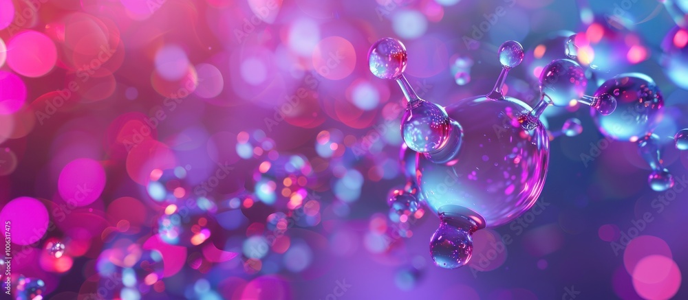 Aufkleber abstract 3d molecular structure in a colorful background