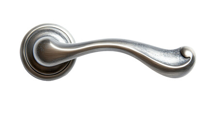 Aluminium door handle isolated on transparent or white background