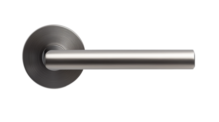 Aluminium door handle isolated on transparent or white background