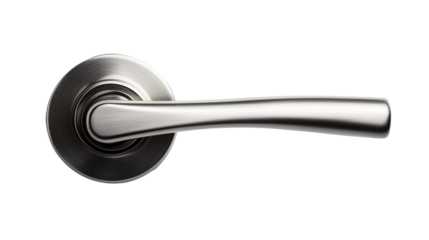Aluminium door handle isolated on transparent or white background