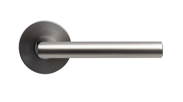 Aluminium door handle isolated on transparent or white background