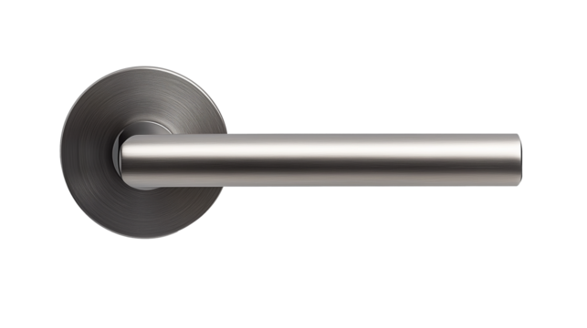 Aluminium door handle isolated on transparent or white background