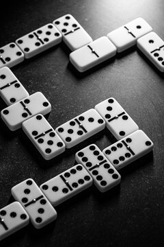 Nostalgic Dominoes Game in Monochrome Tones