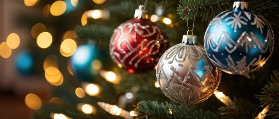 Christmas Ornaments on Tree