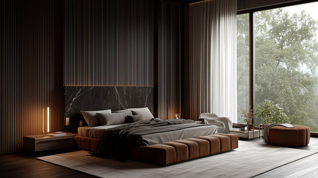 Modern,luxury and elegant bedroom interior design 