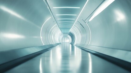 Obraz premium 3d illustration - clean futuristic alien scifi fantasy hangar tunnel corridor. 
