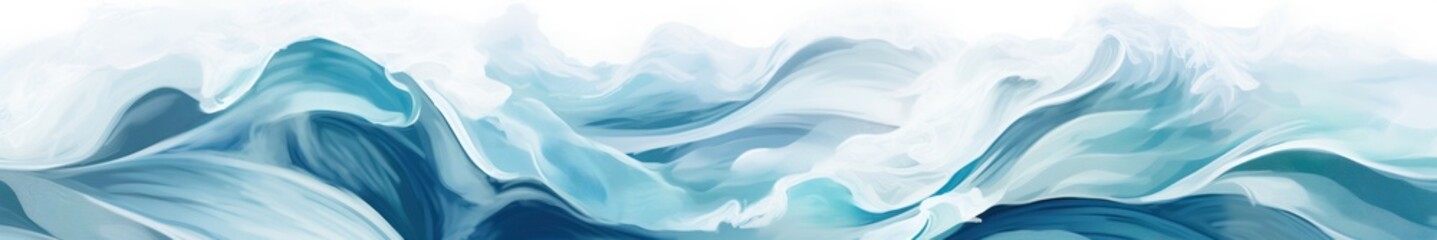 Obraz premium Abstract Ocean Waves Painting. Serene Blue Watercolor Textures for Calm Backgrounds and Wallpapers
