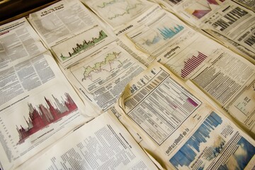 THERE ARE PAPERS WITH DIAGRAMS AND GRAPHS ON THE TABLE