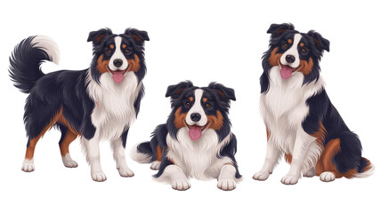 Obraz premium group of border collie dogs