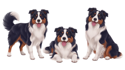 group of border collie dogs