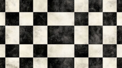 Fototapeta premium A black and white checkered floor with a black and white square in the middle