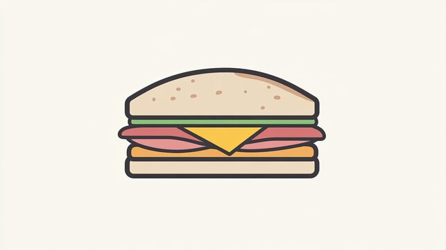 sandwich graphic, colorful, simple, food clip art preview