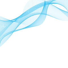 Abstract white wavy glowing lines on a blue background