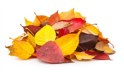 Fototapeta premium Stunning collection of autumn leaves isolated on a white background