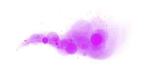 Fototapeta premium Magic pink cigarette smoke. Magic pink smoke with glitter and small particles of twinkling stars. Fog with luminous particles. Pink vapor with stardust. Morning fog over land or water surface. Magic h