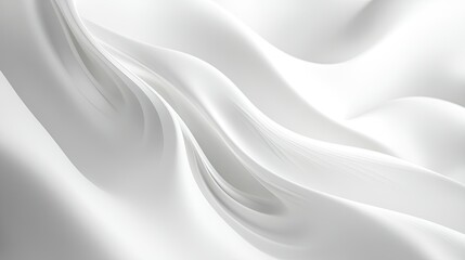 Fototapeta premium Abstract white waves softly curving across the background, smooth and minimalist design.