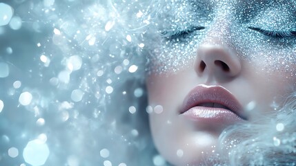 Beautiful snow princess in winter