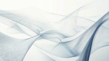 Fototapeta premium Faint abstract lines crisscrossing a white background, creating a light, airy minimal aesthetic.