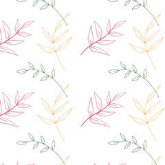 seamless floral vector stripe leaf pattern on grey background