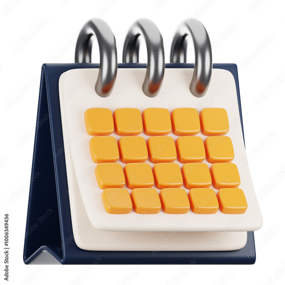 Poster 3d rendering office icon concept. 3d render calendar