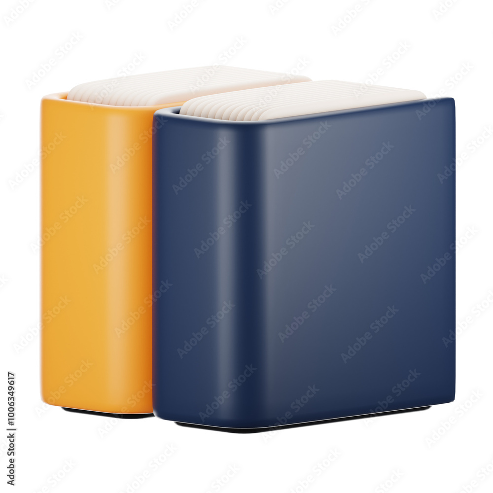 Poster 3d rendering office icon concept. 3d render file folder