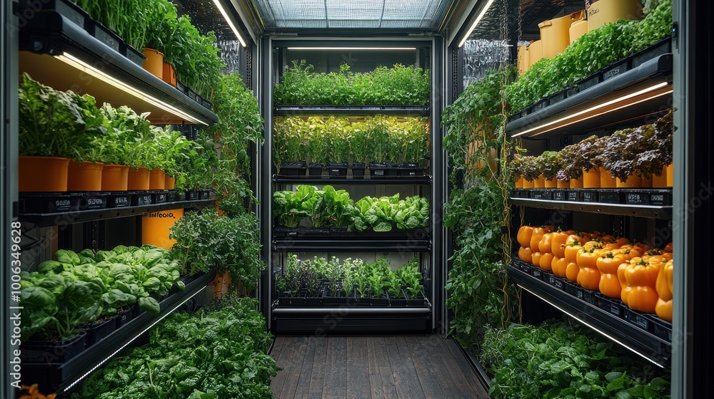 Sticker Indoor Vertical Farm with Fresh Produce