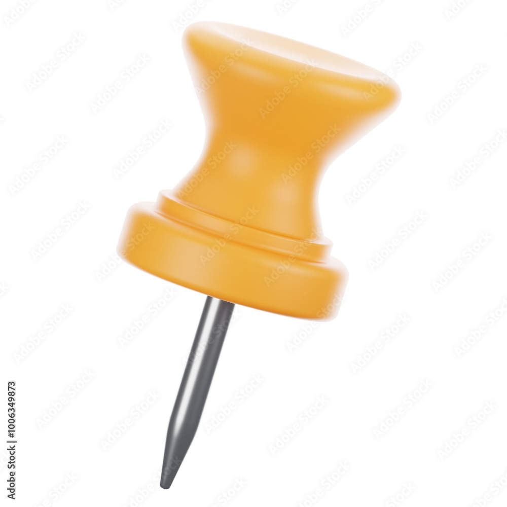 Poster 3d rendering office icon concept. 3d render push pen