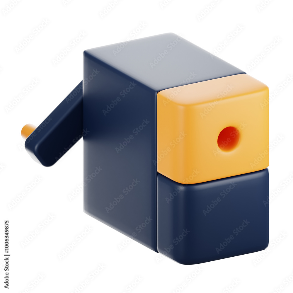 Aufkleber 3d rendering office icon concept. 3d render sharpener