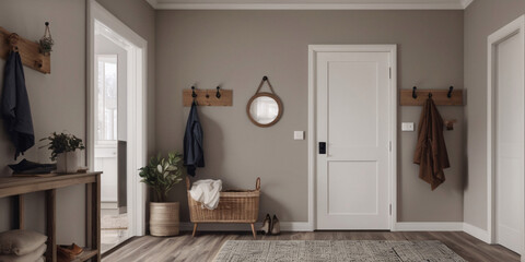 Minimalist Entryway Design with a Touch of Rustic Charm