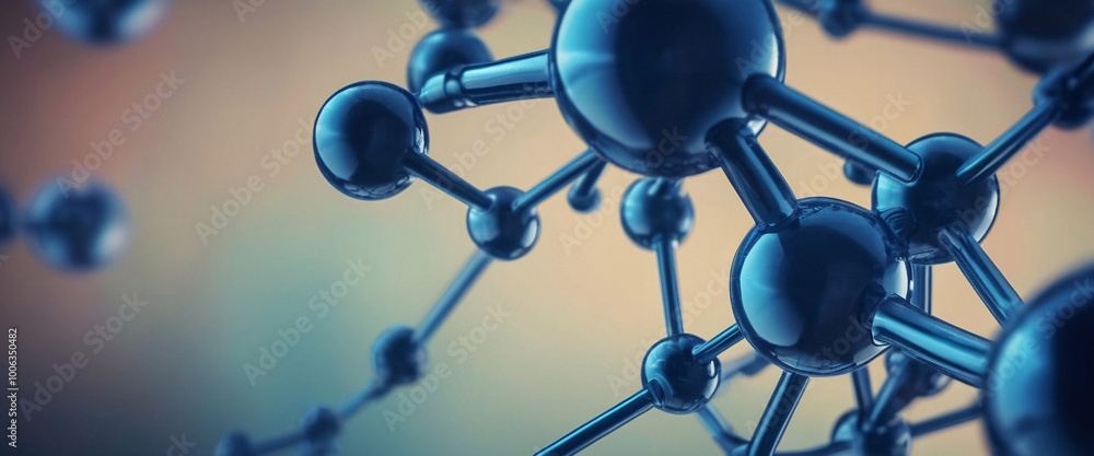 Wall mural abstract molecular structure background for science technology and medical concepts