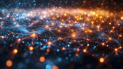 Obraz premium Colorful 3D Illustration of Neuron Network