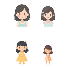 vegetable colorful faces in vector art style