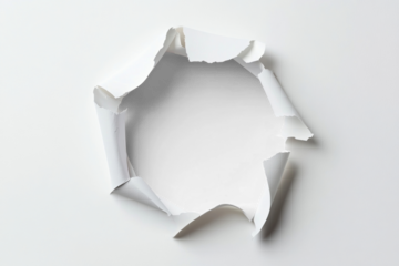 PNG Cricle hole in white paper background isolated design.