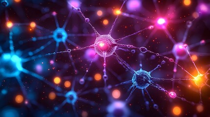 Obraz premium Dynamic Neurons in Vibrant Colors