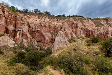 The red cliffs of Papa Rosie in Romania 