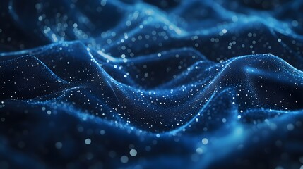 Obraz premium Dark blue and glow particle abstract background. 