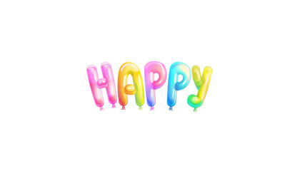 Vibrant 'Happy' Balloon Letter Design