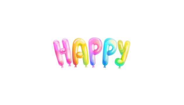 Vibrant 'Happy' Balloon Letter Design