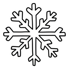 Hand drawn doodle snowflake on white background.