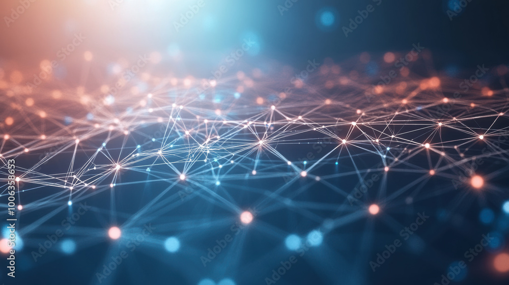 Poster web of digital connections with intricate lines creates mesmerizing visual effect, showcasing beauty