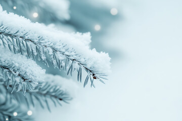 Minimalist Christmas background with soft shades, fine details that convey the essence of winter calm