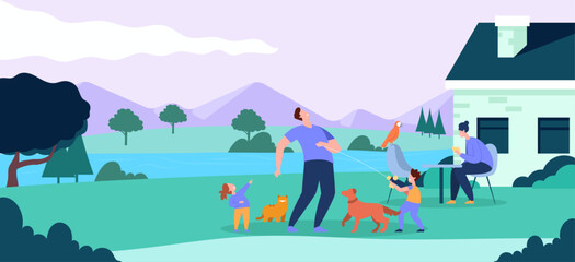 landscape with mountains and trees