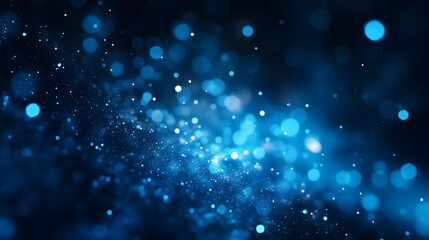 Obraz premium Dark blue and glow particle abstract background. 