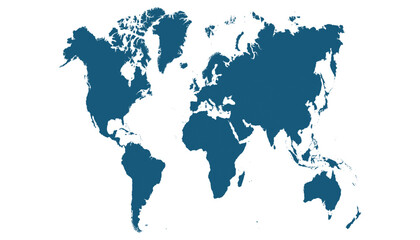 World map. Blue modern vector map. Silhouette map